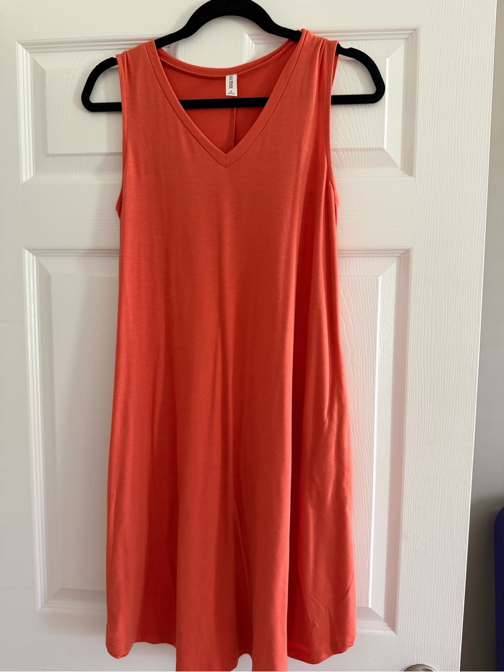 Zenana orange Sleeveless V-Neck Swing Dress